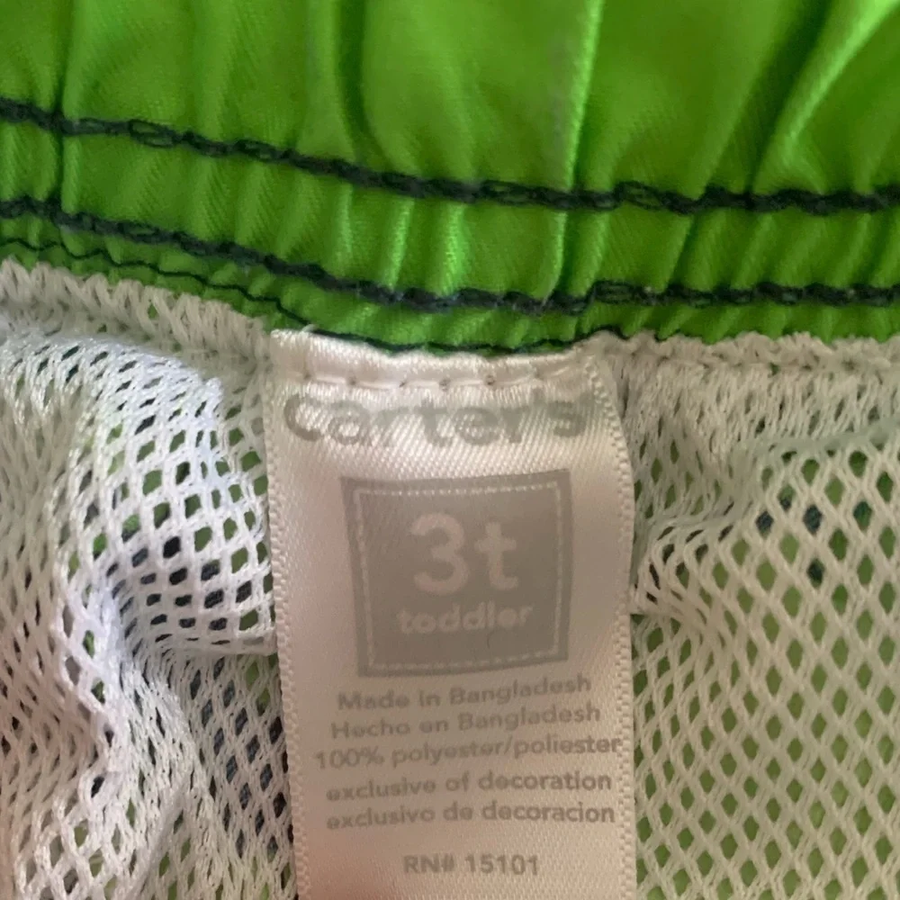 Carters Green Frog Toad Swim Shorts Toddler Size 3T